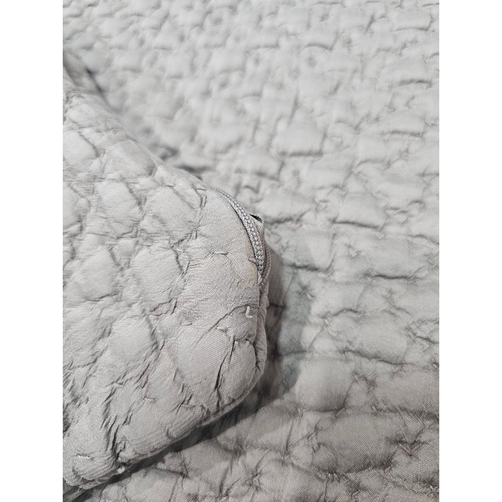 Pottery Barn 20x20" Throw Pillow Covers Set of 2 Gray Silk Quilted Pick Stitch - Picture 7 of 7